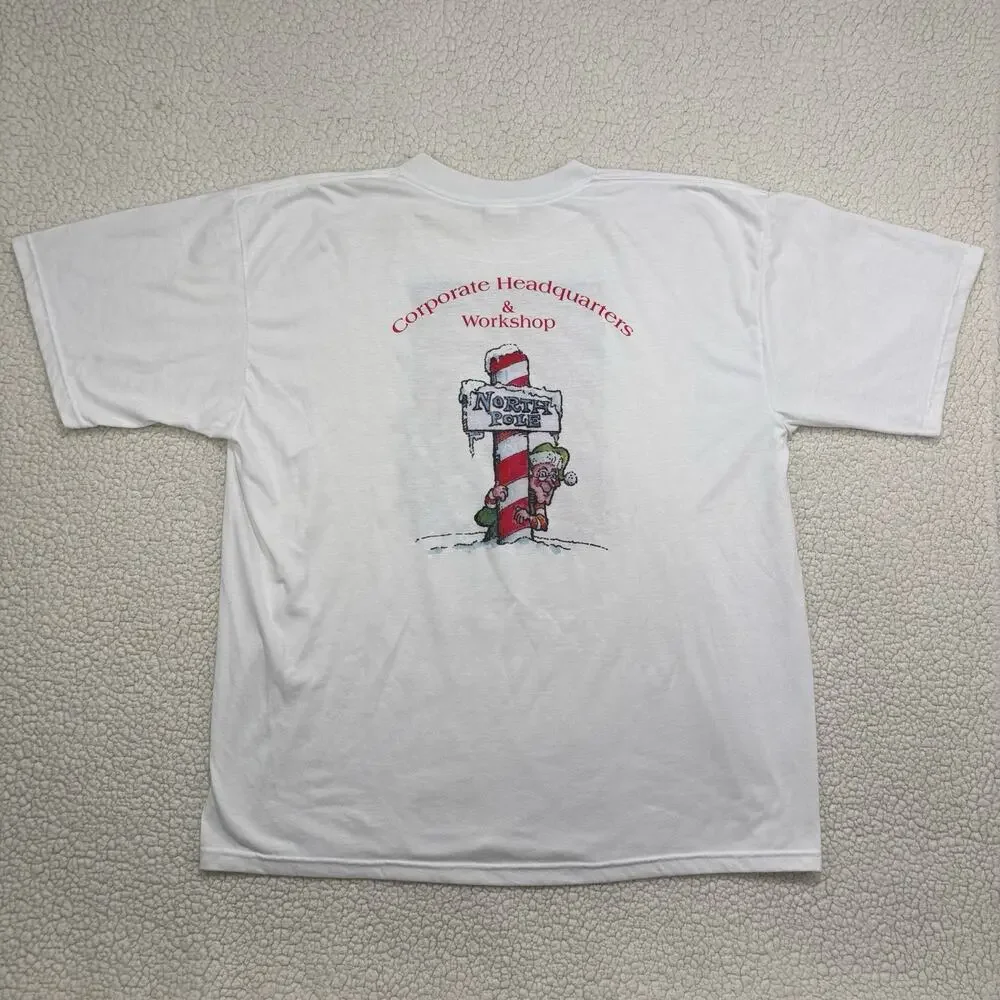 Vintage Santa Claus T Shirt Mens XXL Christmas Graphic Sumterville FL North Pole